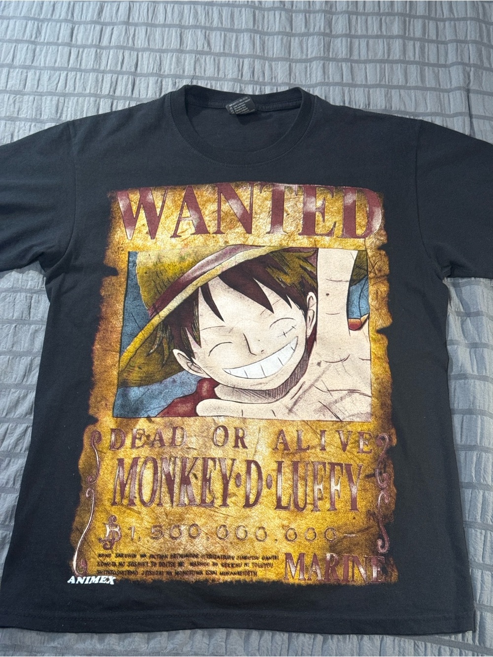Monkey D. Luffy Kids' Black‎ Graphic Tee - Anime Wanted Poster
